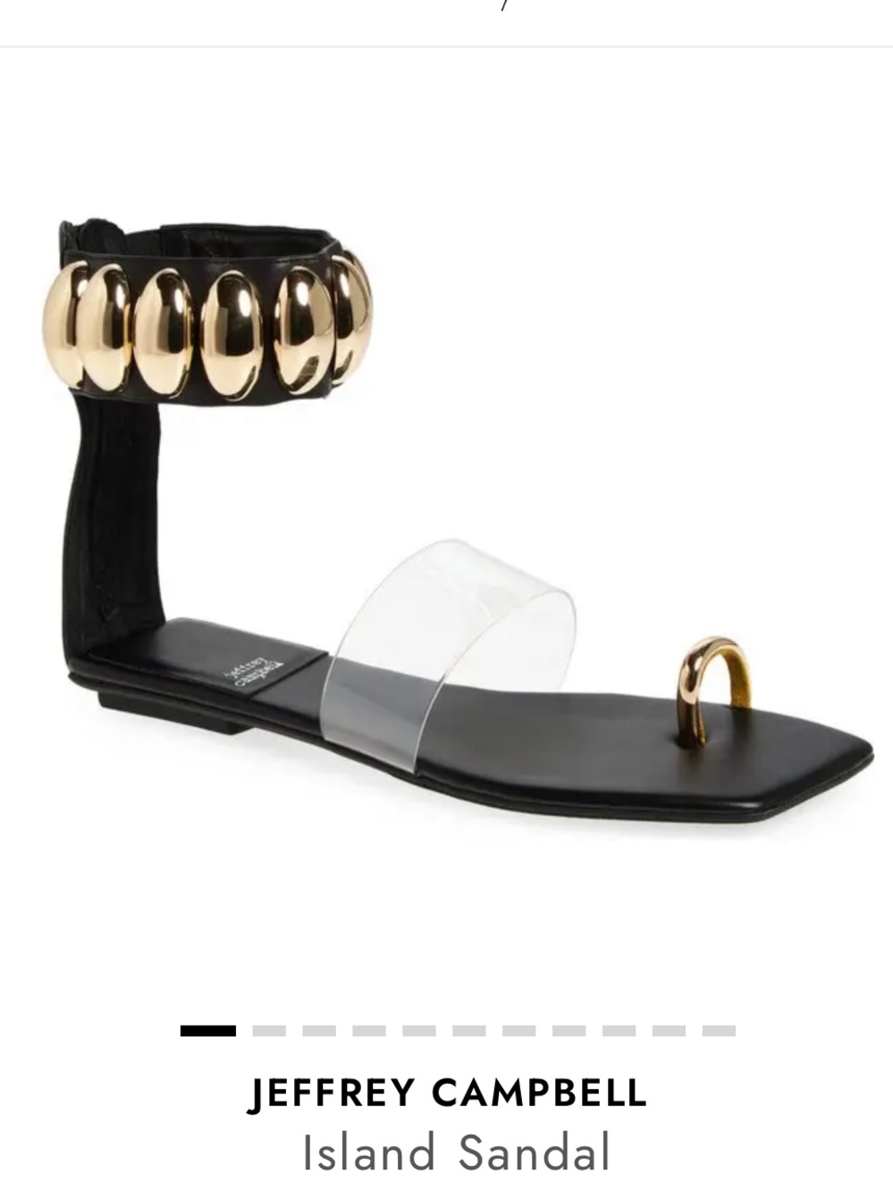 NWB Jeffrey Campbell Island Black and Gold Sandals Size 8.5